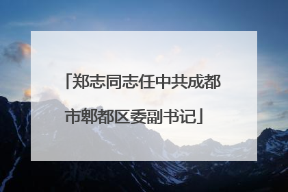 郑志同志任中共成都市郫都区委副书记